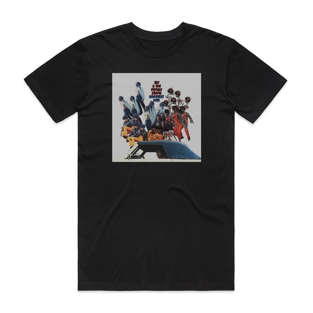 Sly And The Family Stone Greatest Hits Album Cover T-Shirt Black